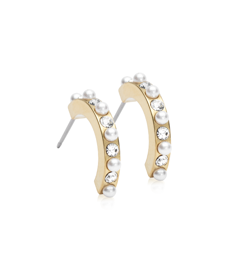 Golden Titanium Curved Mixed Pearl Crystal (New)