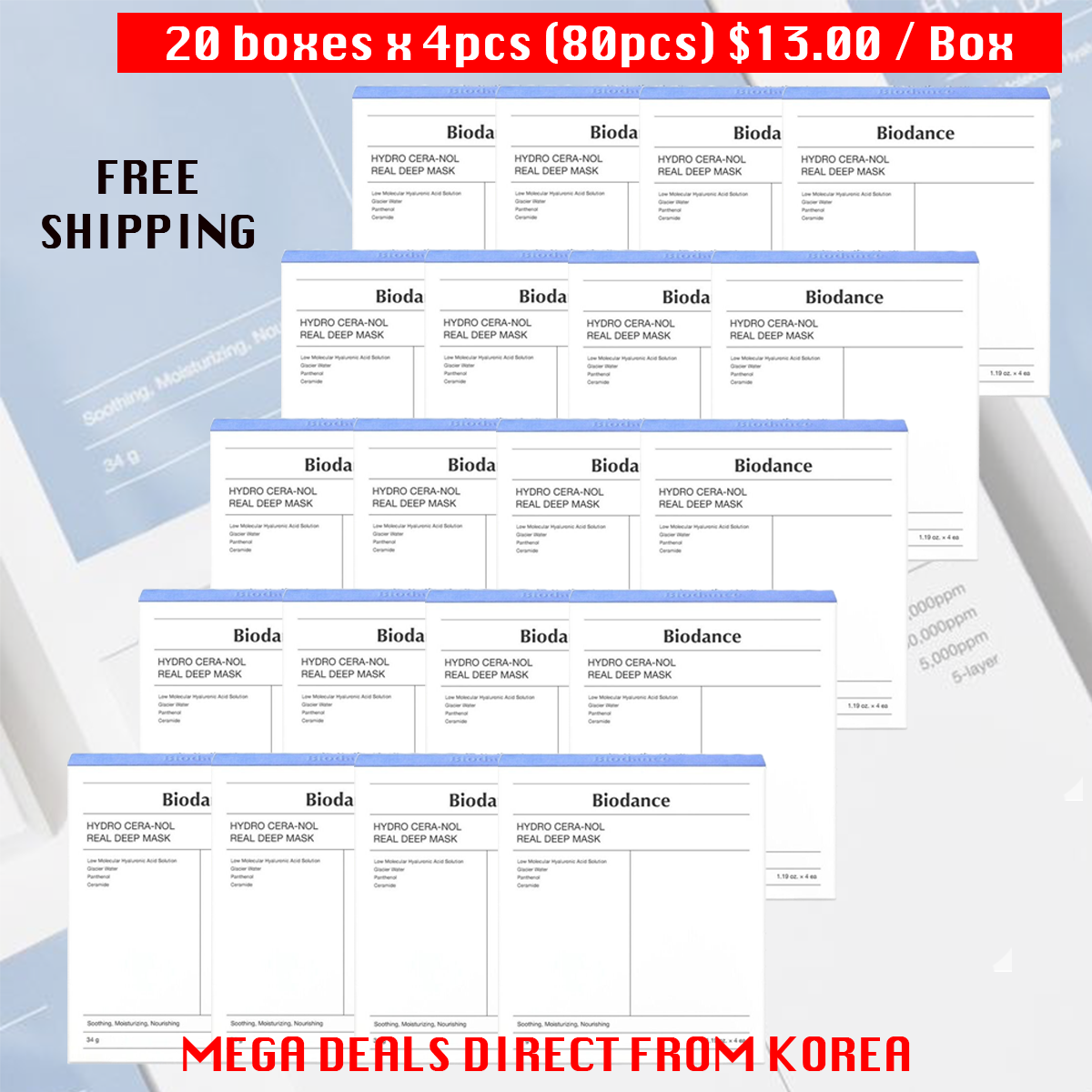 BIODANCE Hydro Cera-Nol Real Deep Mask 4's (Bundle Deal)