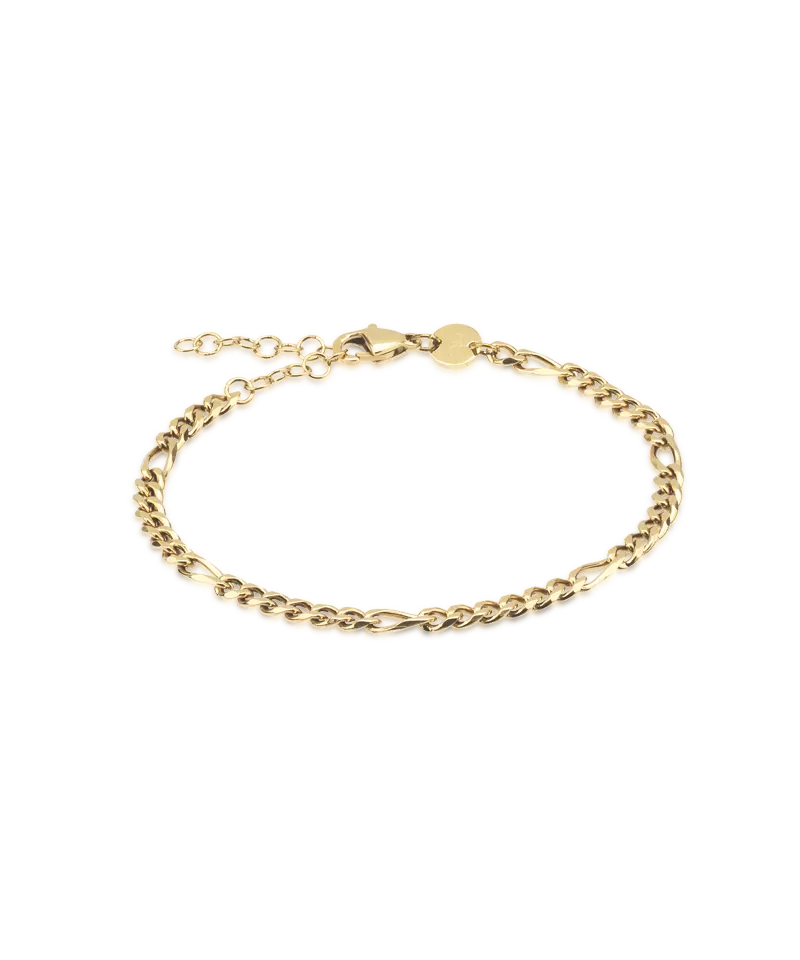 High Quality Stainless (316L) Tiny Figaro Gold Bracelet 15.5-19cm