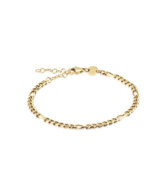 High Quality Stainless (316L) Tiny Figaro Gold Bracelet 15.5-19cm