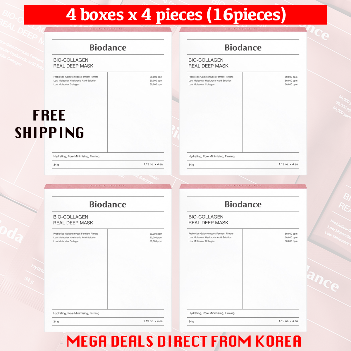 BIODANCE Bio-Collagen Real Deep Mask 4's (Bundle Deal)