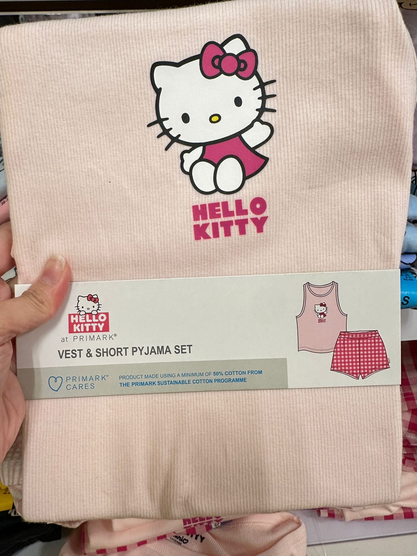 Hello Kitty Vest & Shorts Adult Pajamas Set