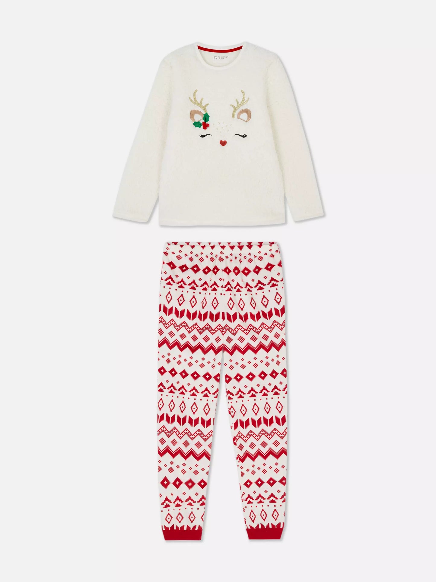 Borg pajamas with reindeer motif Norwegian pattern