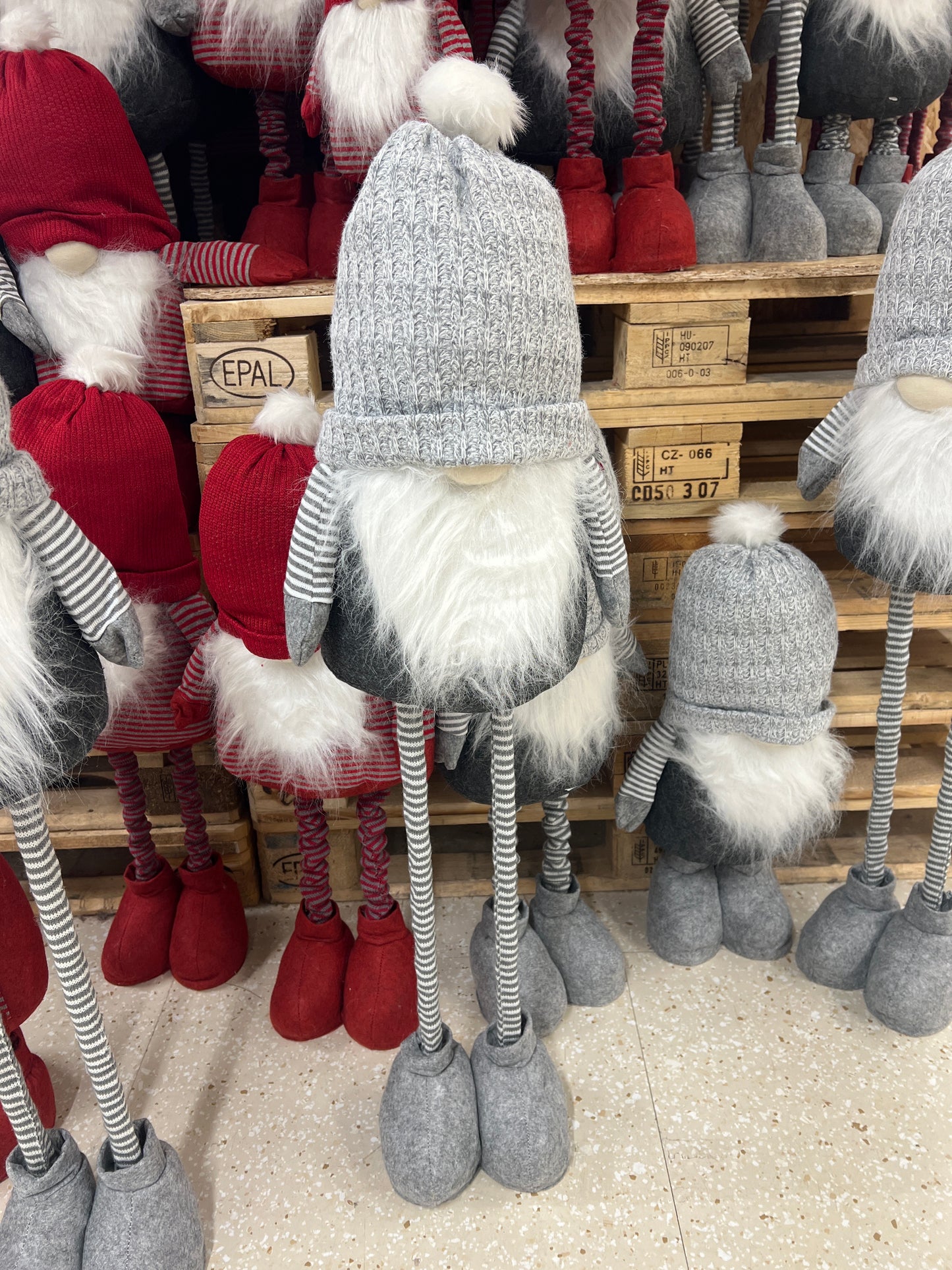 Christmas Tomte Mössa (Santa) Extendable 55-100cm (Grey)