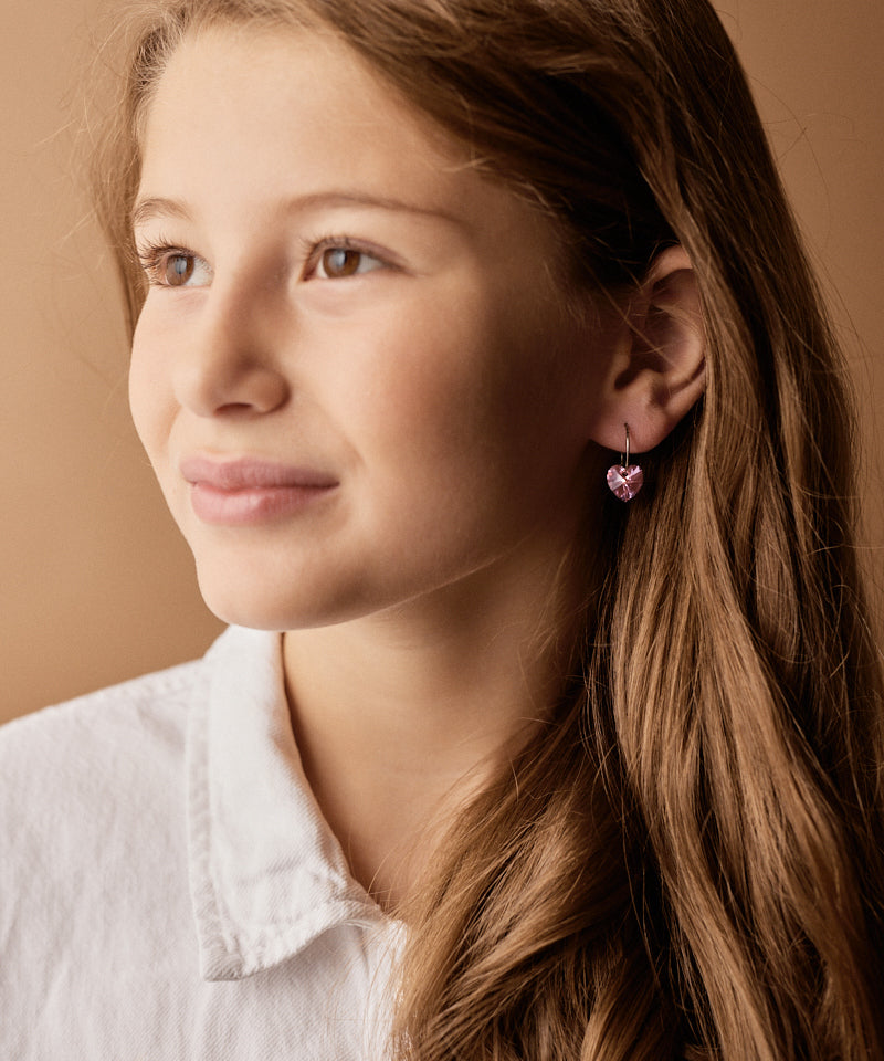 Natural Titanium Heart Rose 14mm