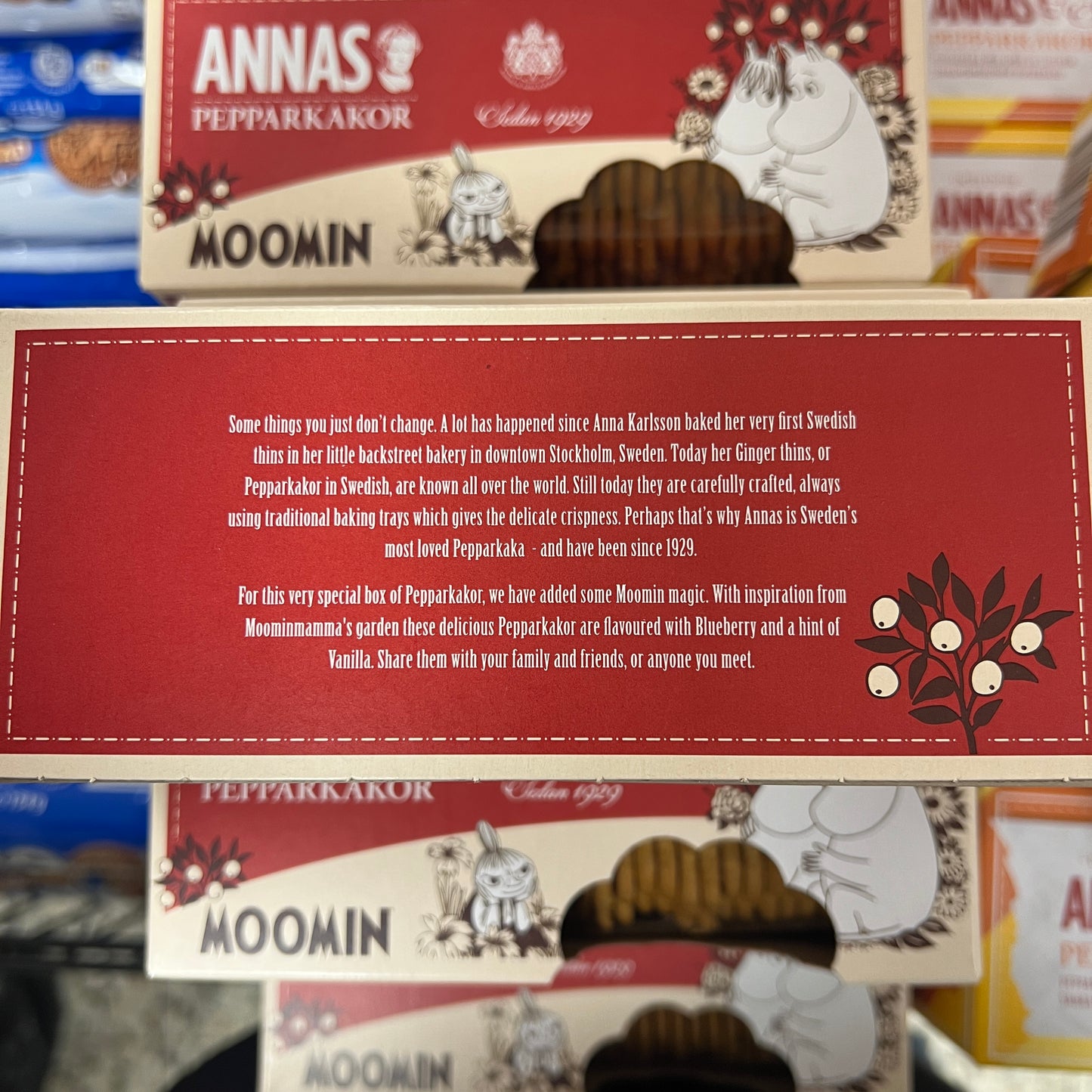 ANNAS Original Pepparkakor (Ginger Cinnamon) Blueberry Moomin 150g