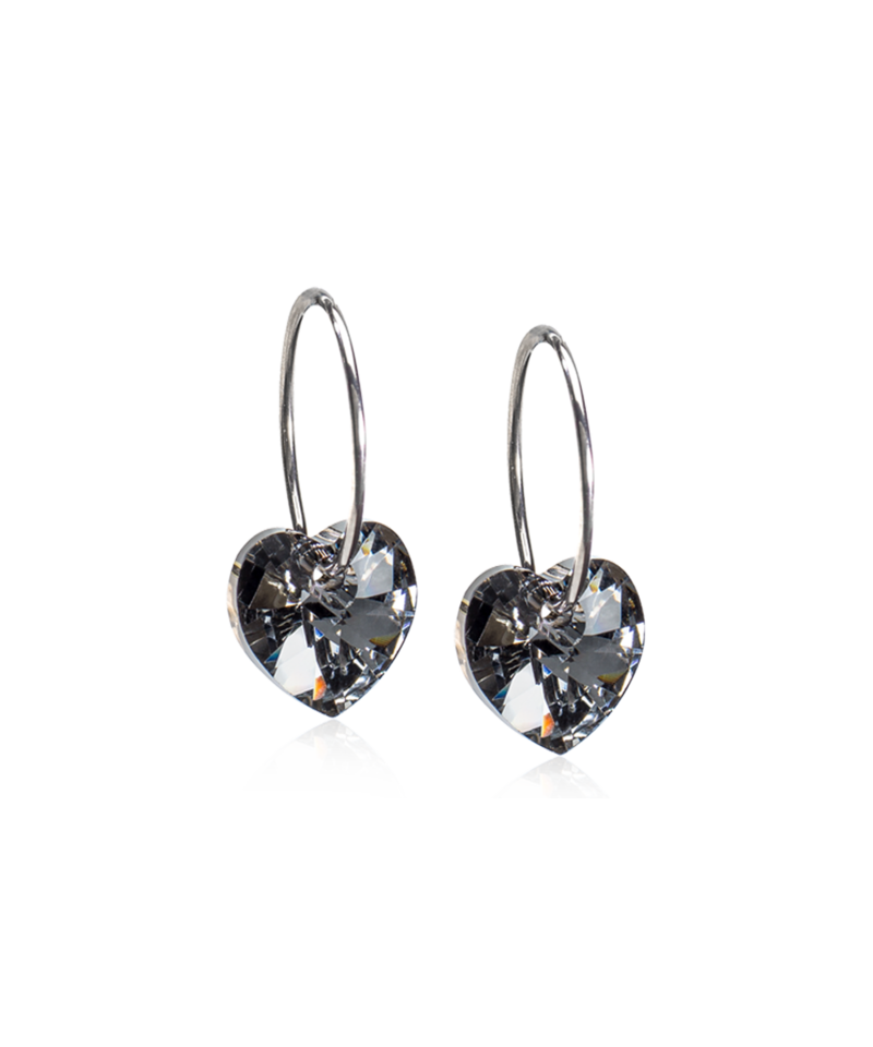 Natural Titanium Heart Grey Diamond 14mm