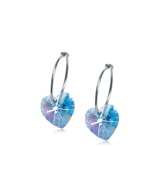 Natural Titanium Heart Aquamarine 14mm