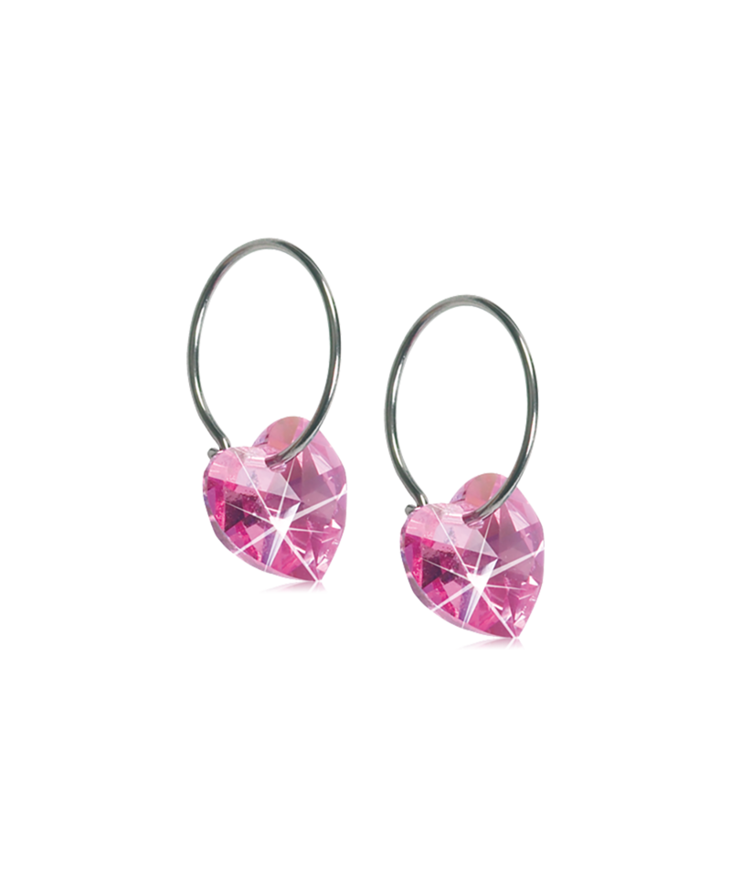 Natural Titanium Heart Rose 14mm