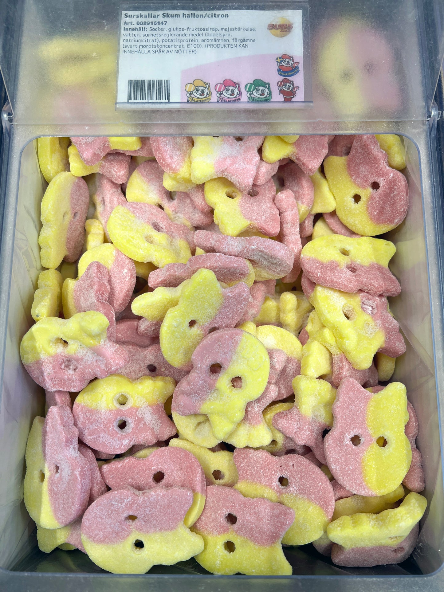 Swedish Godis Skull Raspberry Lemon 200g (Vegan)