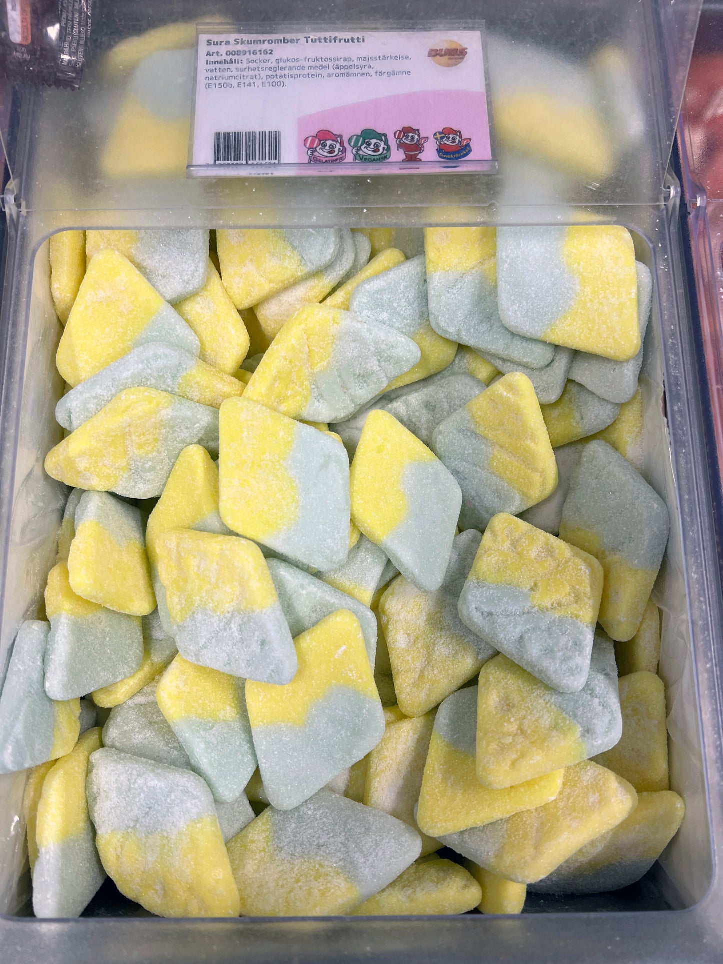 Swedish Godis Skull Sour Diamond Tuttifrutti 200g(Vegan)