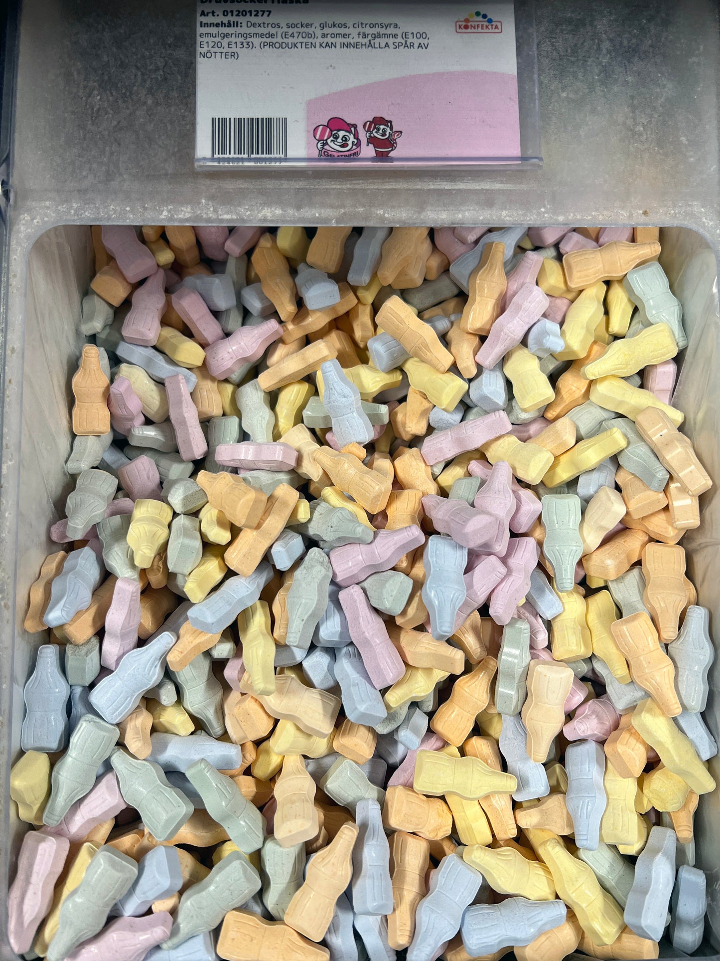 Swedish Godis Pastel Bottle Hard 200g (Vegan)