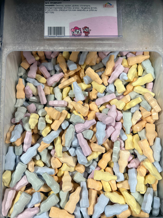 Swedish Godis Pastel Bottle Hard 200g (Vegan)