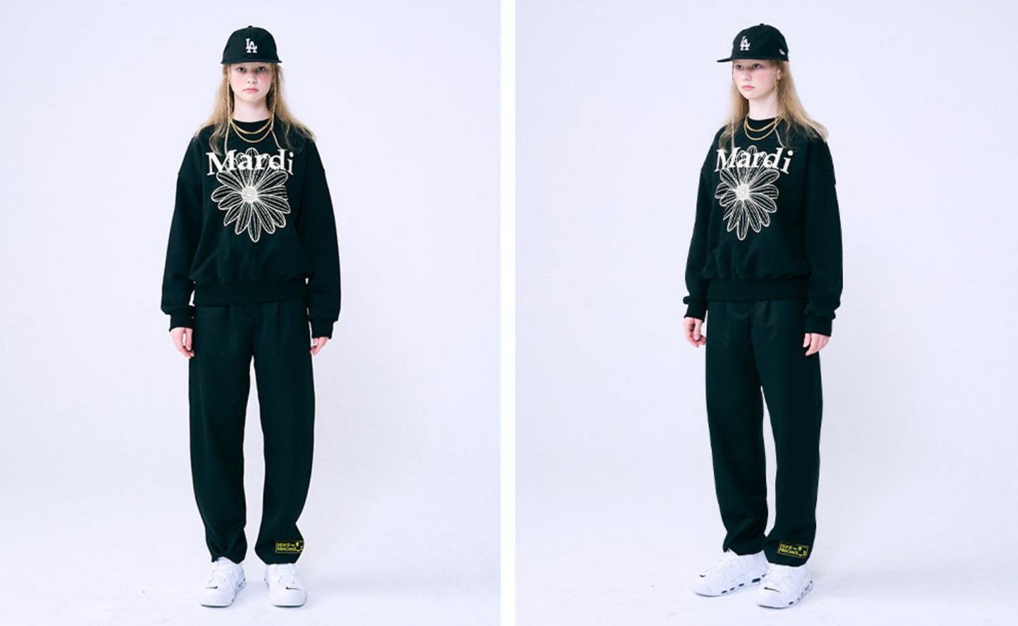 MARDI MERCREDI - SWEATSHIRT FLOWERMARDI - BLACK CREAM