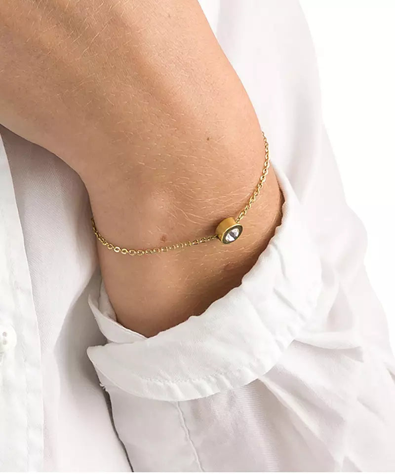 High Quality Stainless (316L) Grand Bezel Gold Bracelet 14-19cm