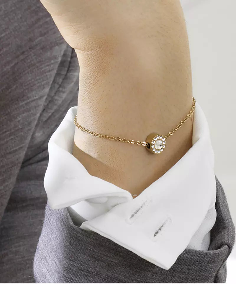 High Quality Stainless (316L) Brilliance Halo Gold Bracelet 14-19cm