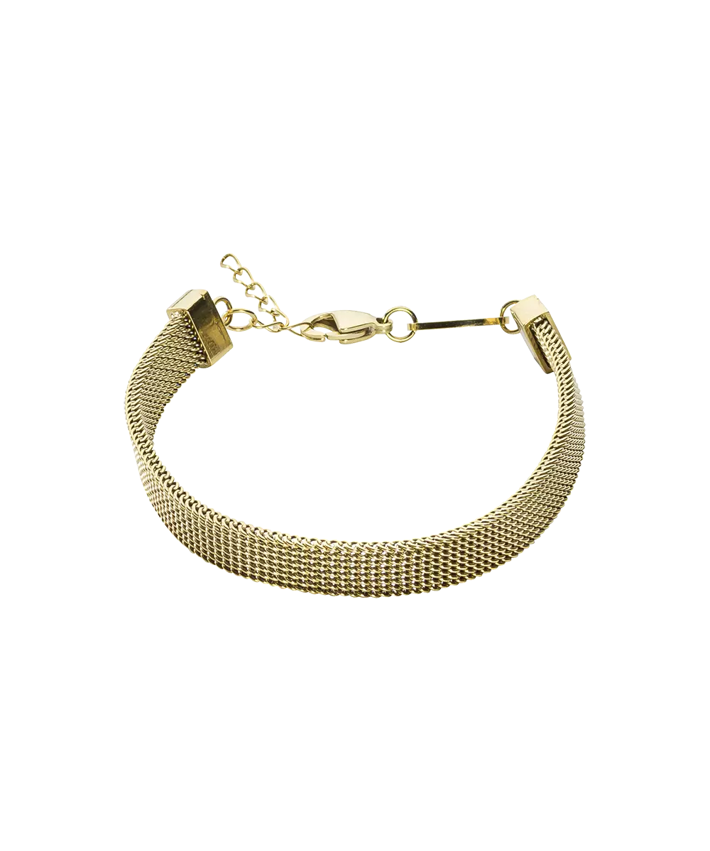 High Quality Stainless (316L) Mesh Gold Bracelet 15.5-19cm