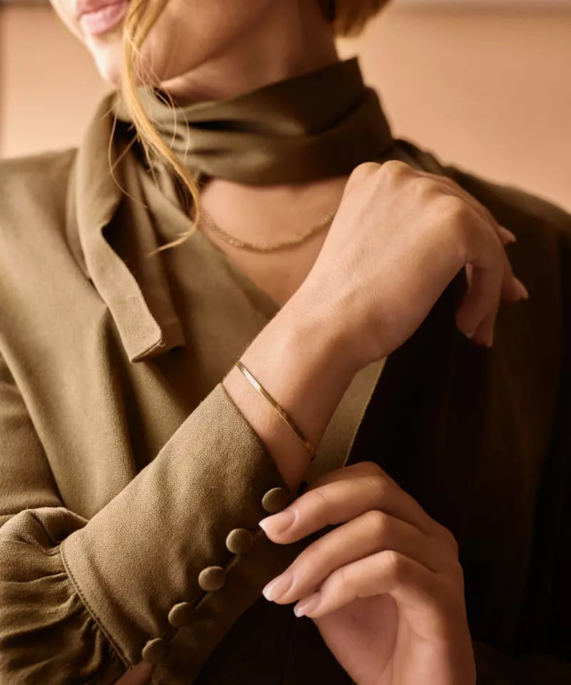 High Quality Stainless (316L) Plain Gold Bracelet 15.5-19cm