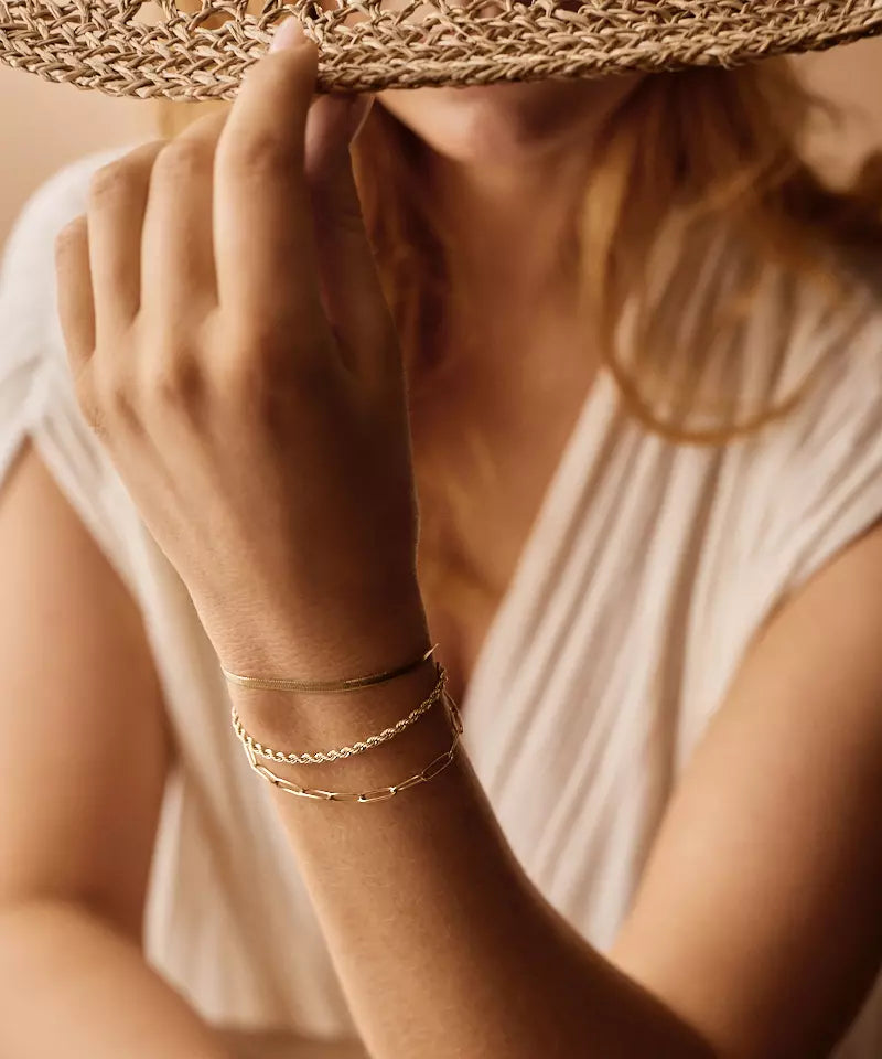 High Quality Stainless (316L) Plain Gold Bracelet 15.5-19cm