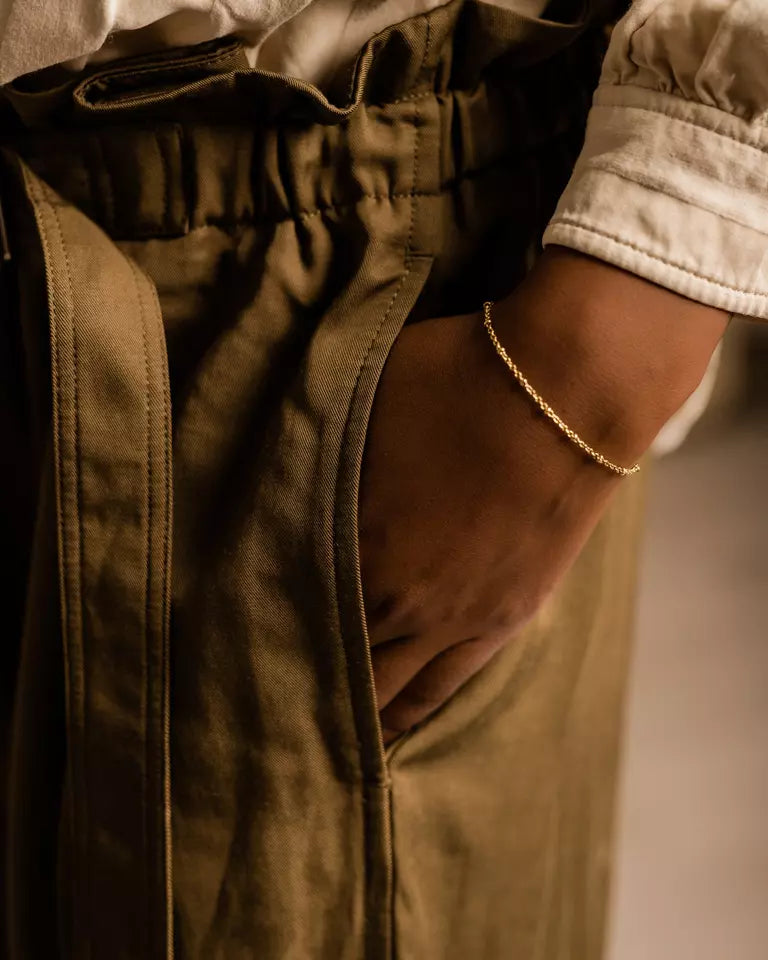 High Quality Stainless (316L) Ball Gold Bracelet 15.5-19cm