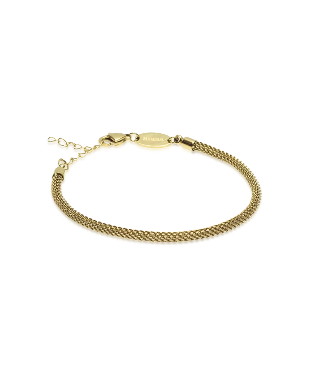 High Quality Stainless (316L) Round Mesh Gold Bracelet 15.5-19cm