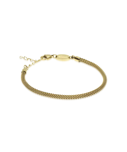 High Quality Stainless (316L) Round Mesh Gold Bracelet 15.5-19cm