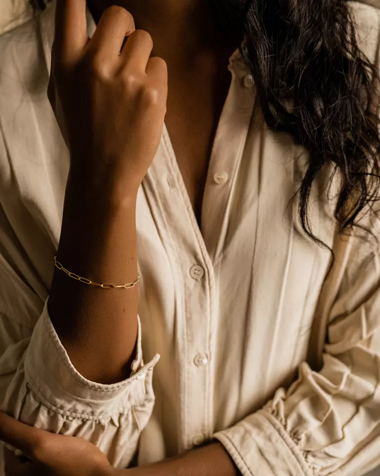 High Quality Stainless (316L) Link Gold Bracelet 19cm