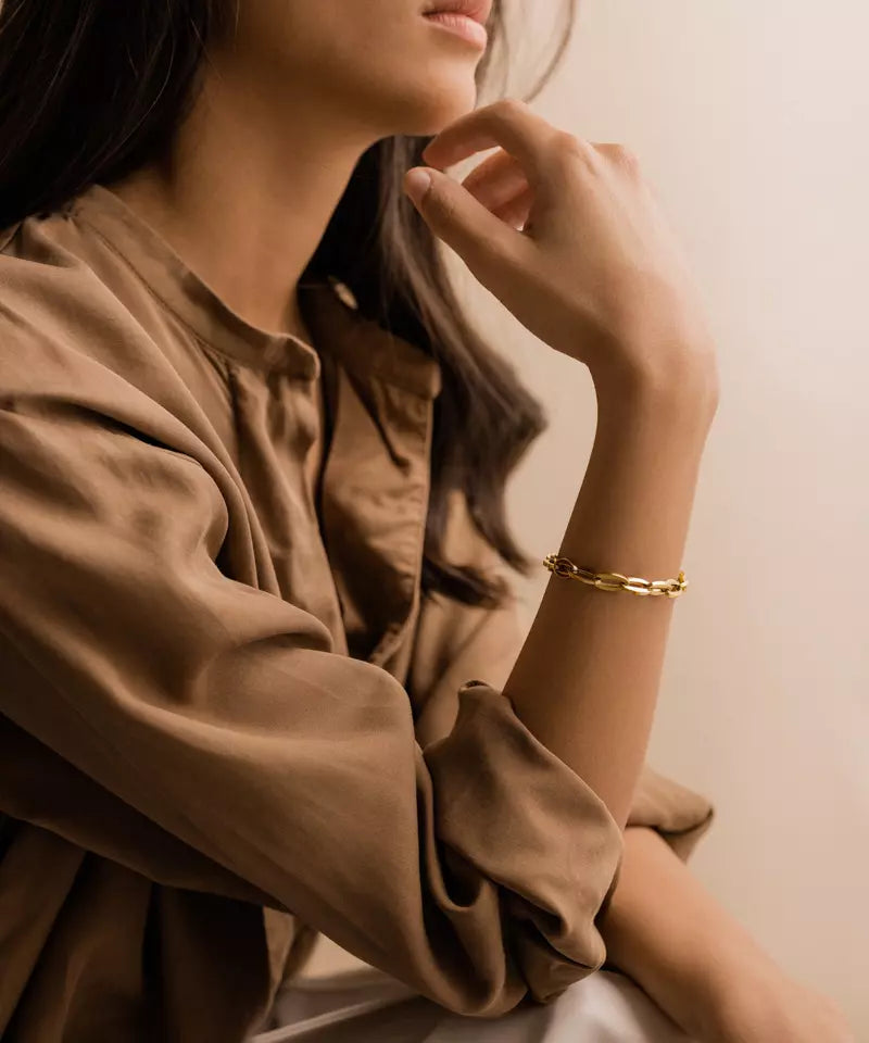 High Quality Stainless (316L) Grand Link Gold Bracelet 19cm