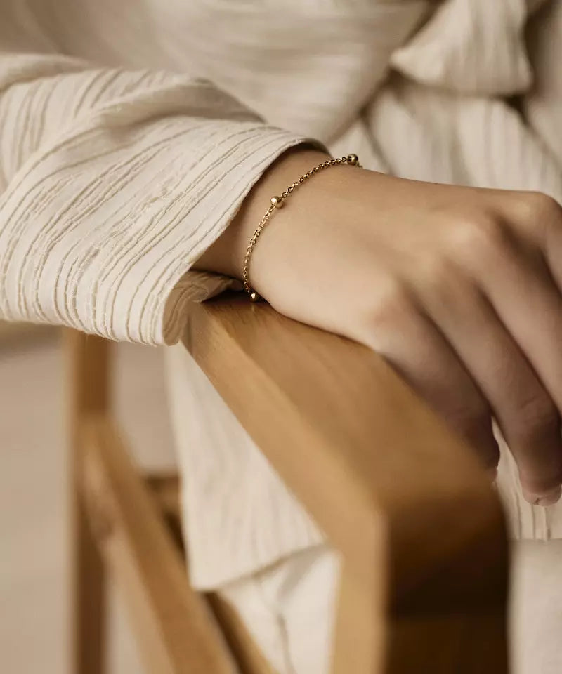 High Quality Stainless (316L) Grand Ball Gold Bracelet 15.5-19cm