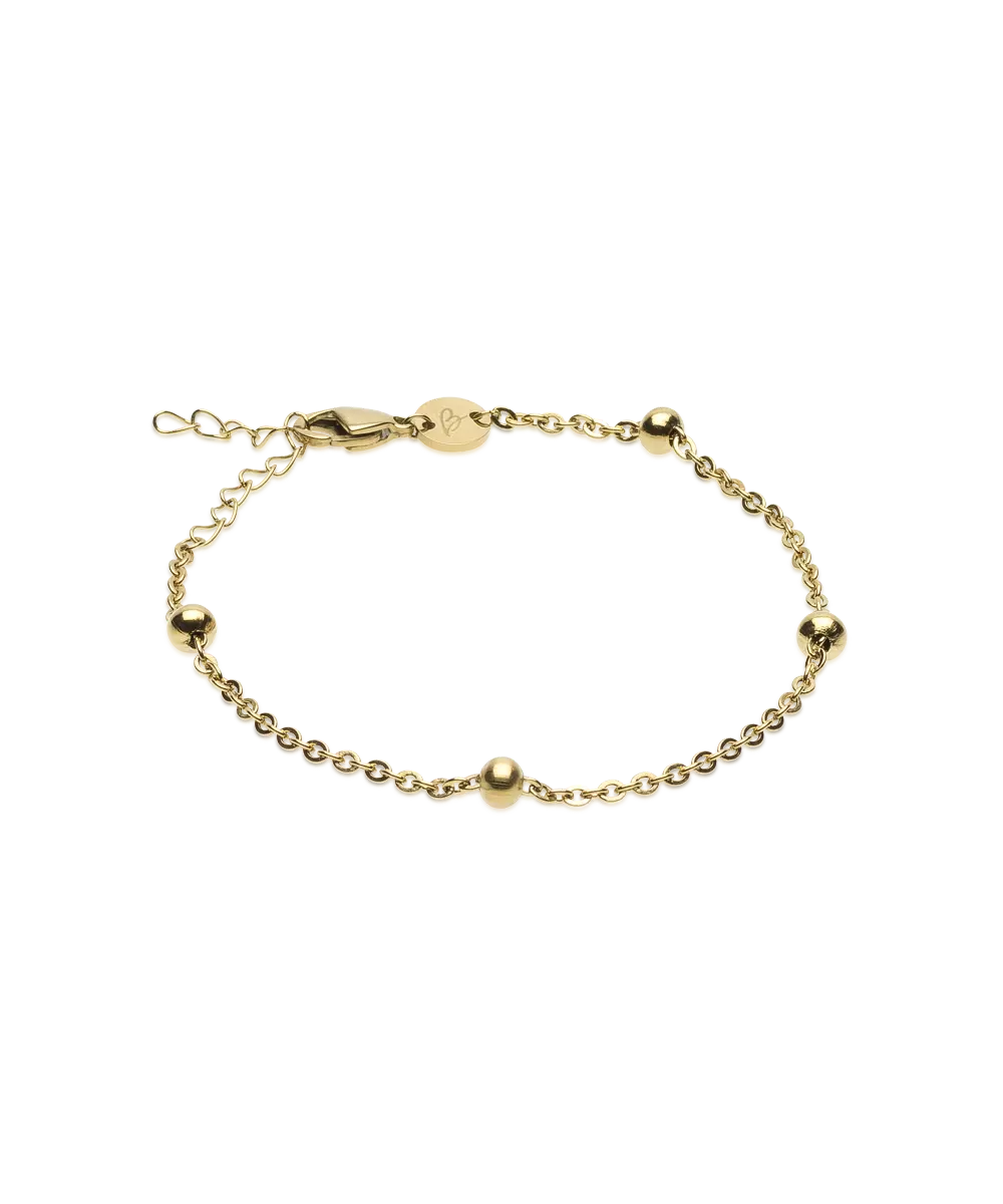 High Quality Stainless (316L) Grand Ball Gold Bracelet 15.5-19cm