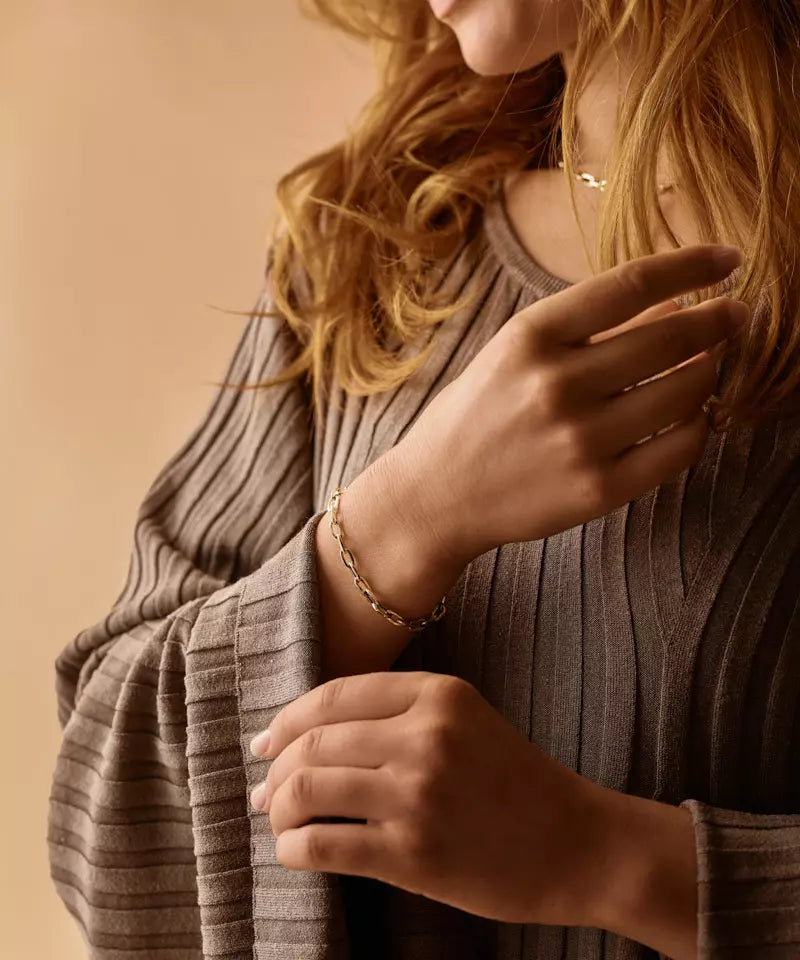 High Quality Stainless (316L) Medium Link Gold Bracelet 19cm