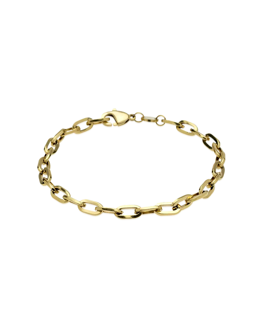 High Quality Stainless (316L) Medium Link Gold Bracelet 19cm