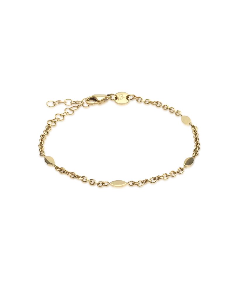 High Quality Stainless (316L) Oval Gold Bracelet 15.5-19cm