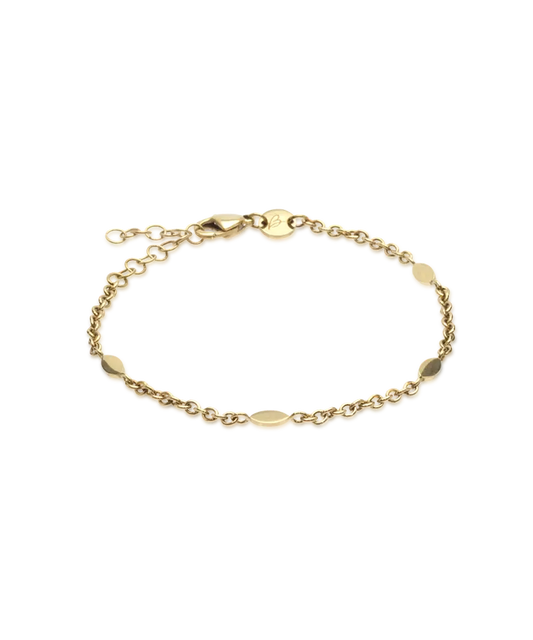 High Quality Stainless (316L) Oval Gold Bracelet 15.5-19cm