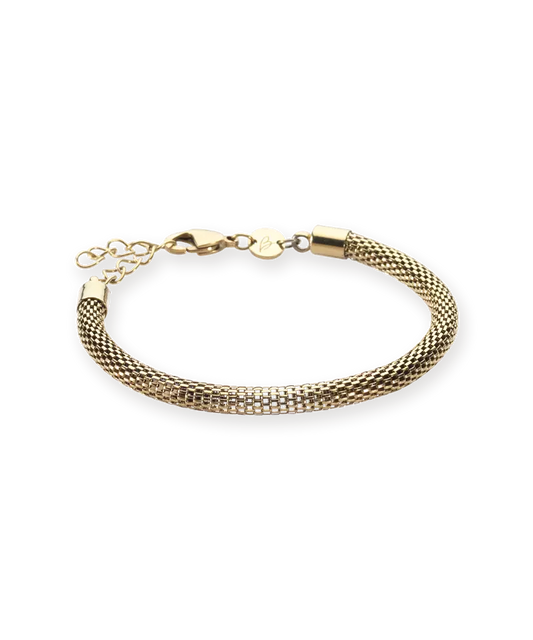 High Quality Stainless (316L) Grand Round Mesh Gold Bracelet 15.5-19cm