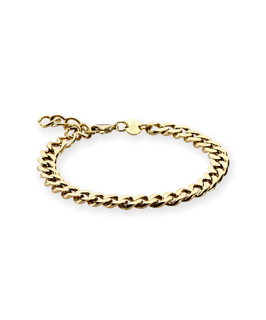 High Quality Stainless (316L) Grand Curb Link Gold Bracelet 15.5-19cm