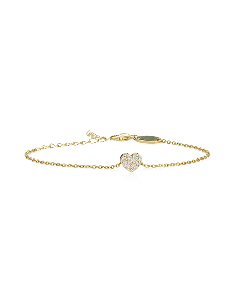 High Quality Stainless (316L) Brilliance Heart Gold Bracelet 14-19cm