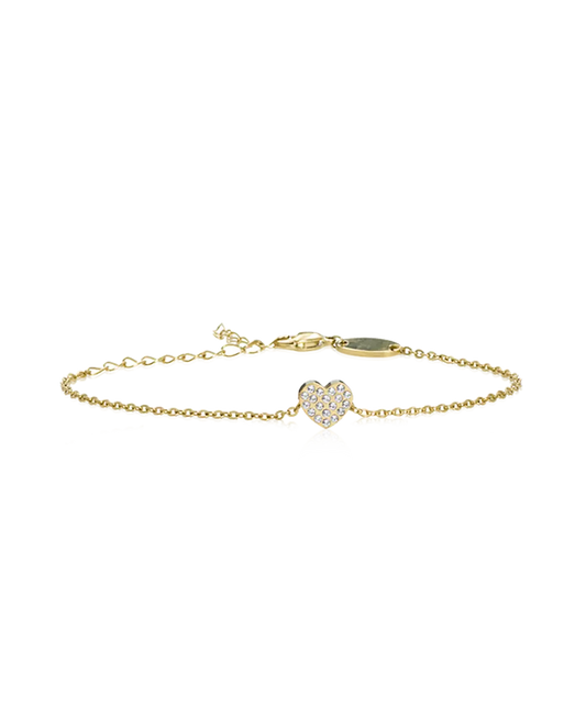 High Quality Stainless (316L) Brilliance Heart Gold Bracelet 14-19cm