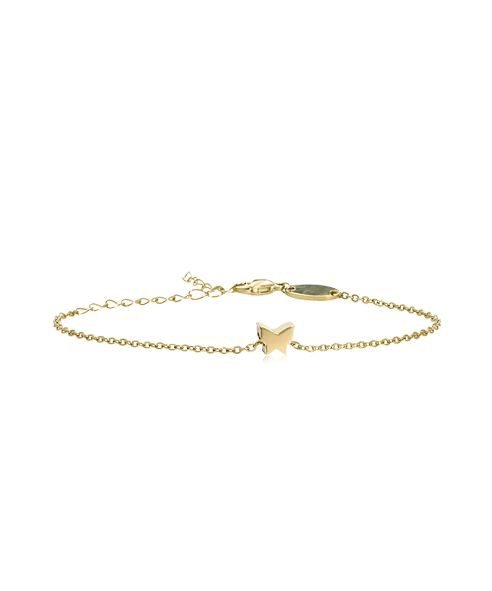 High Quality Stainless (316L) Butterfly Gold Bracelet 14-19cm