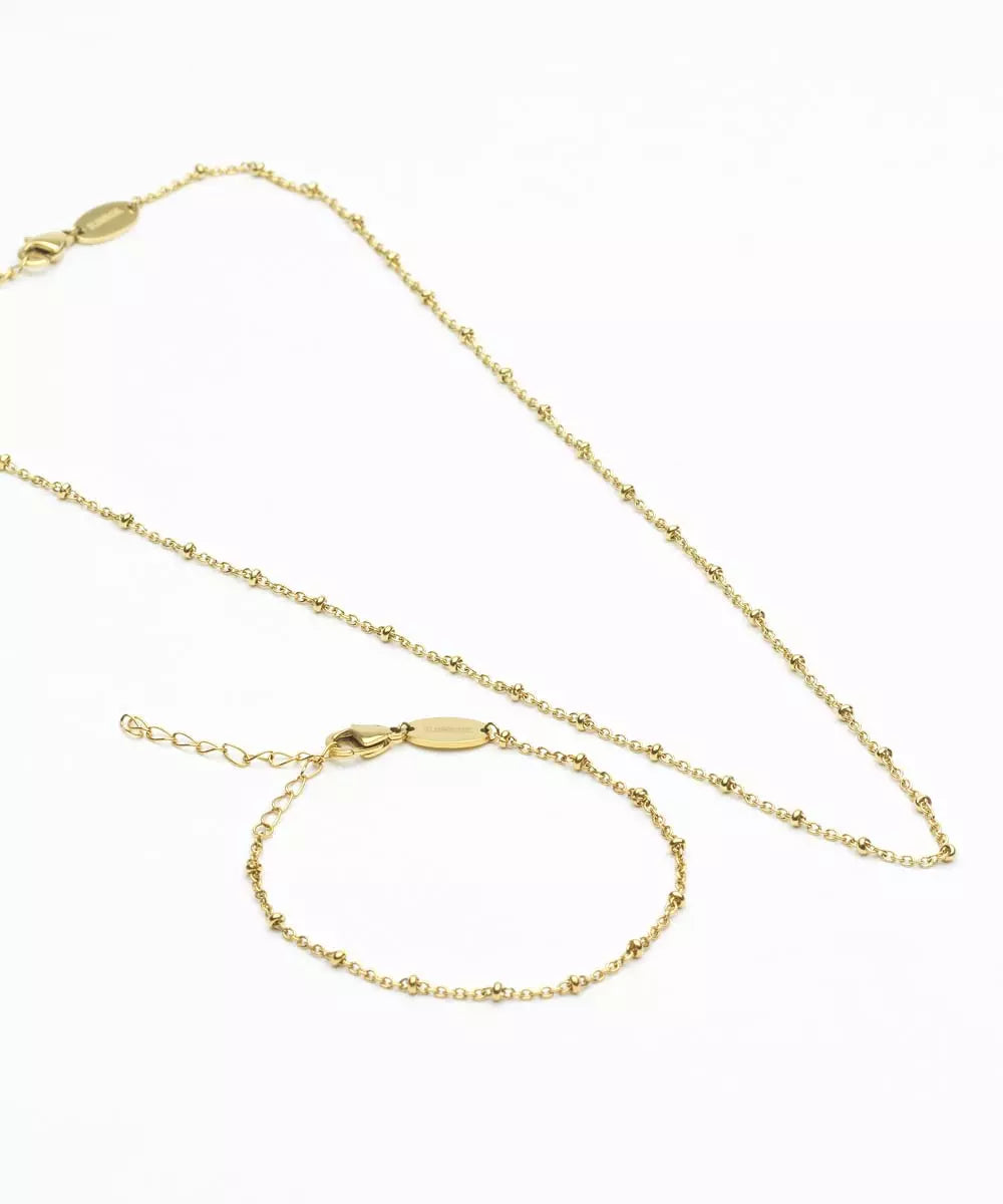 High Quality Stainless (316L) Ball Gold Necklace 40-46cm