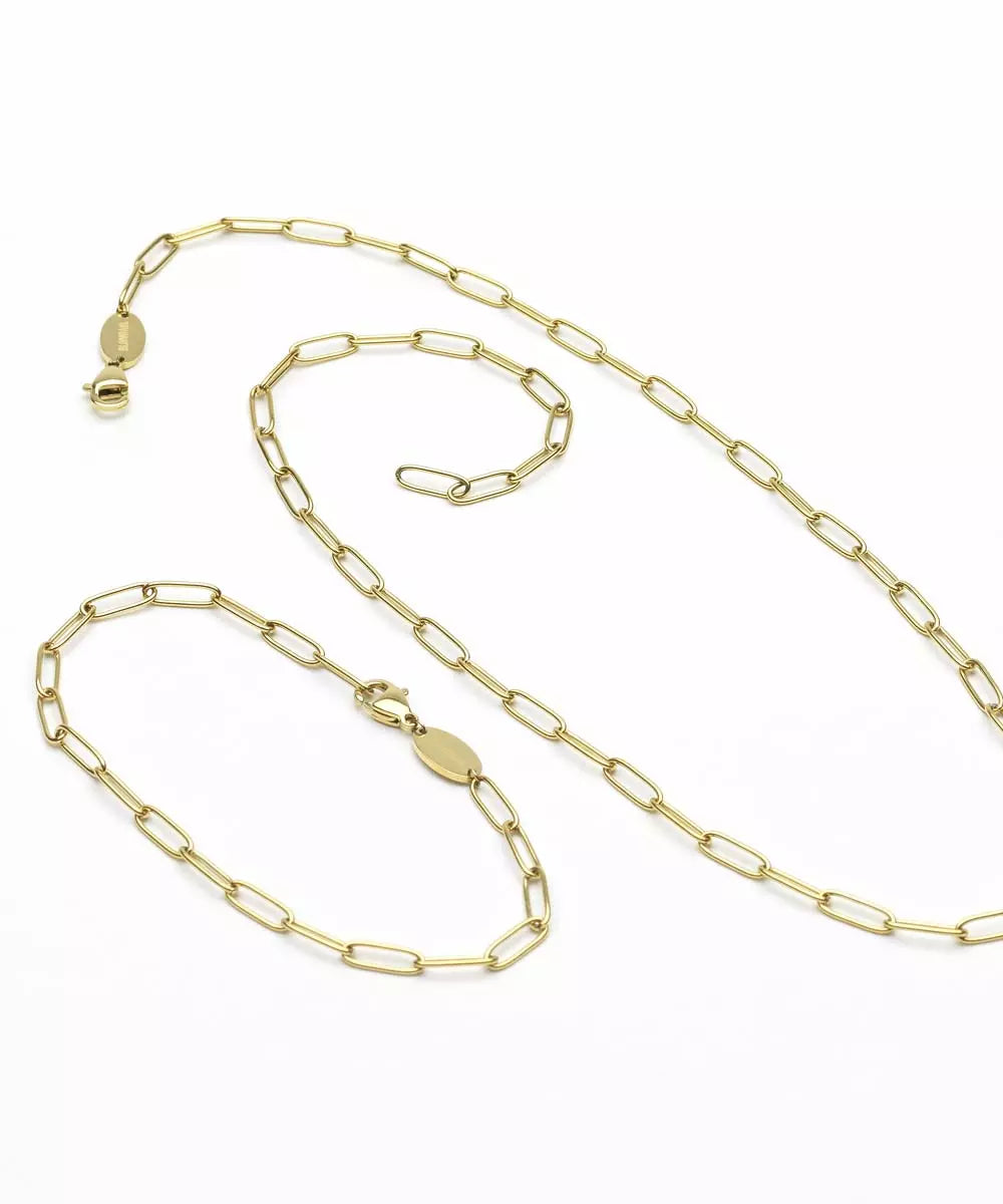 High Quality Stainless (316L) Link Gold Necklace 46cm
