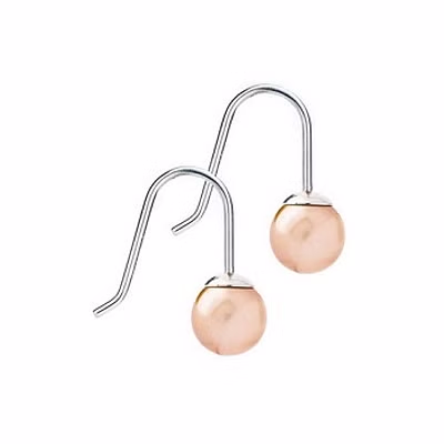 Natural Titanium Pendant Golden Rose Pearl Mini 6mm