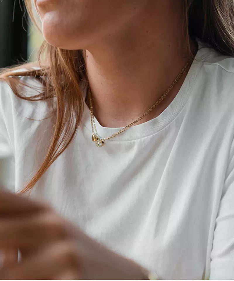 High Quality Stainless (316L) Brilliance Halo Gold Necklace 40-45cm