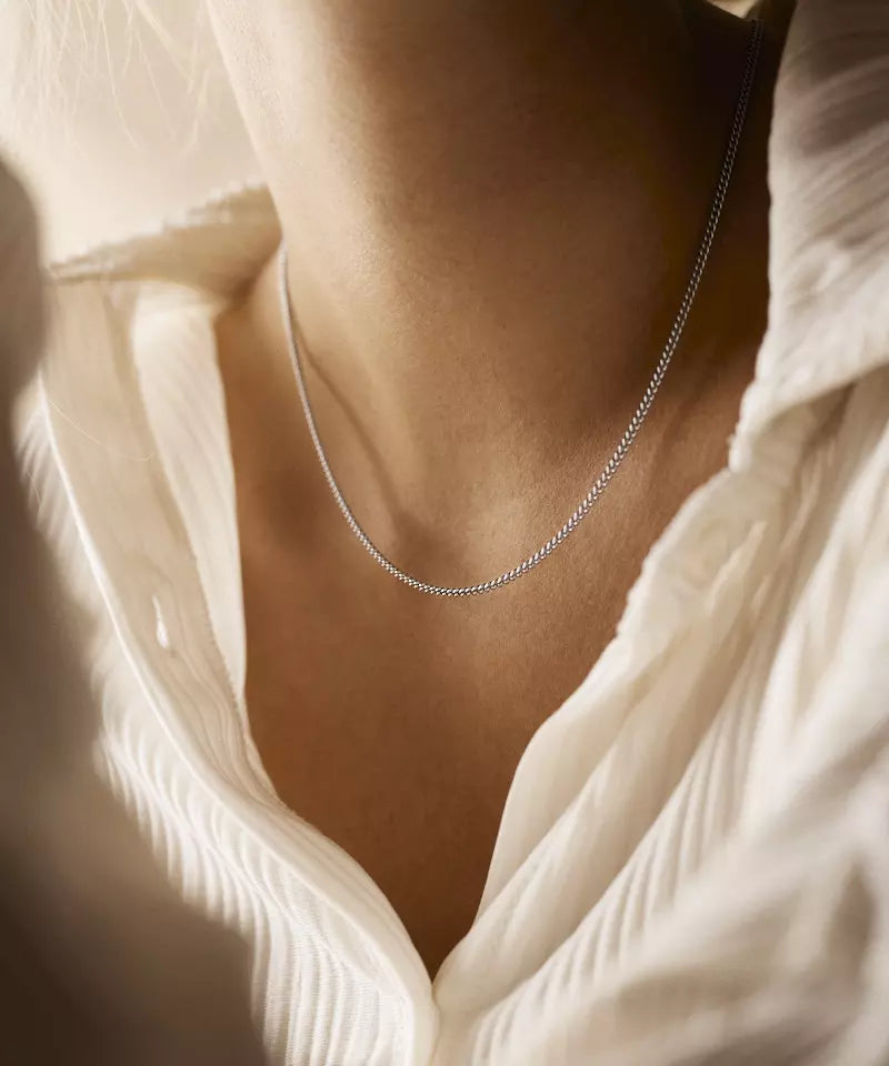 High Quality Stainless (316L) Micro Curb Link Necklace 40-45cm