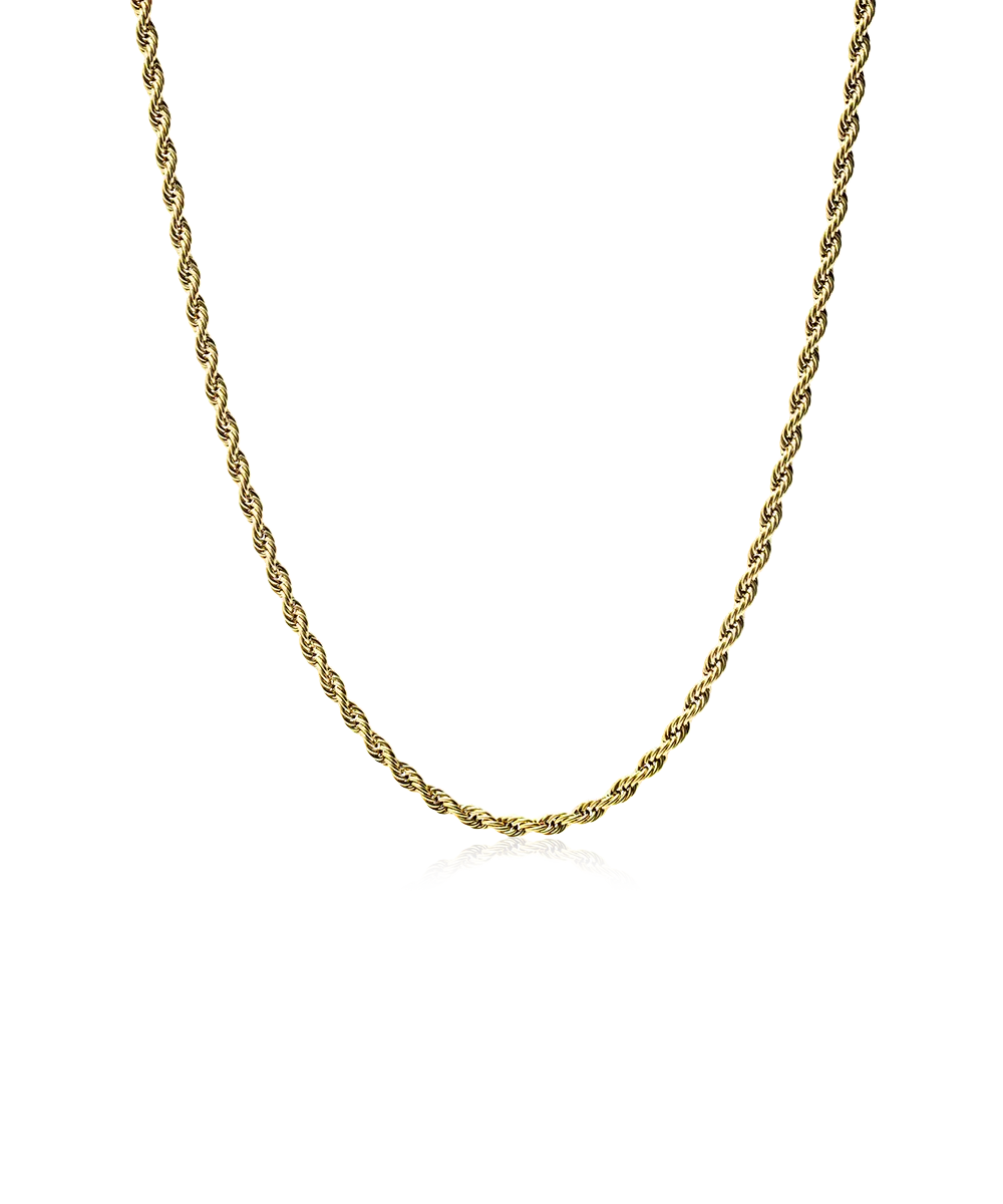 High Quality Stainless (316L) Grand Twist Gold Necklace 48-52cm