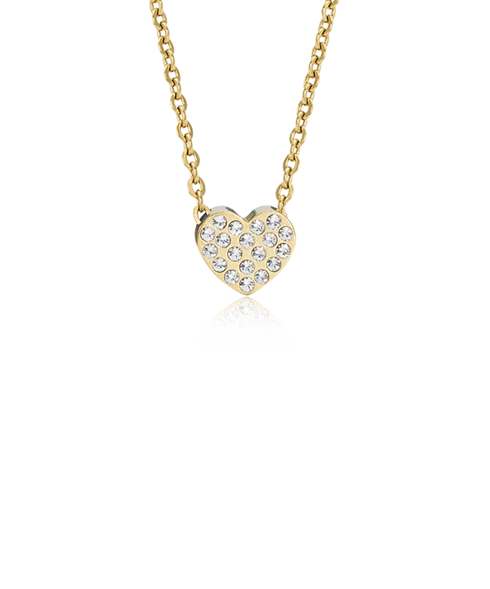 High Quality Stainless (316L) Brilliance Heart Gold Necklace 40-45cm