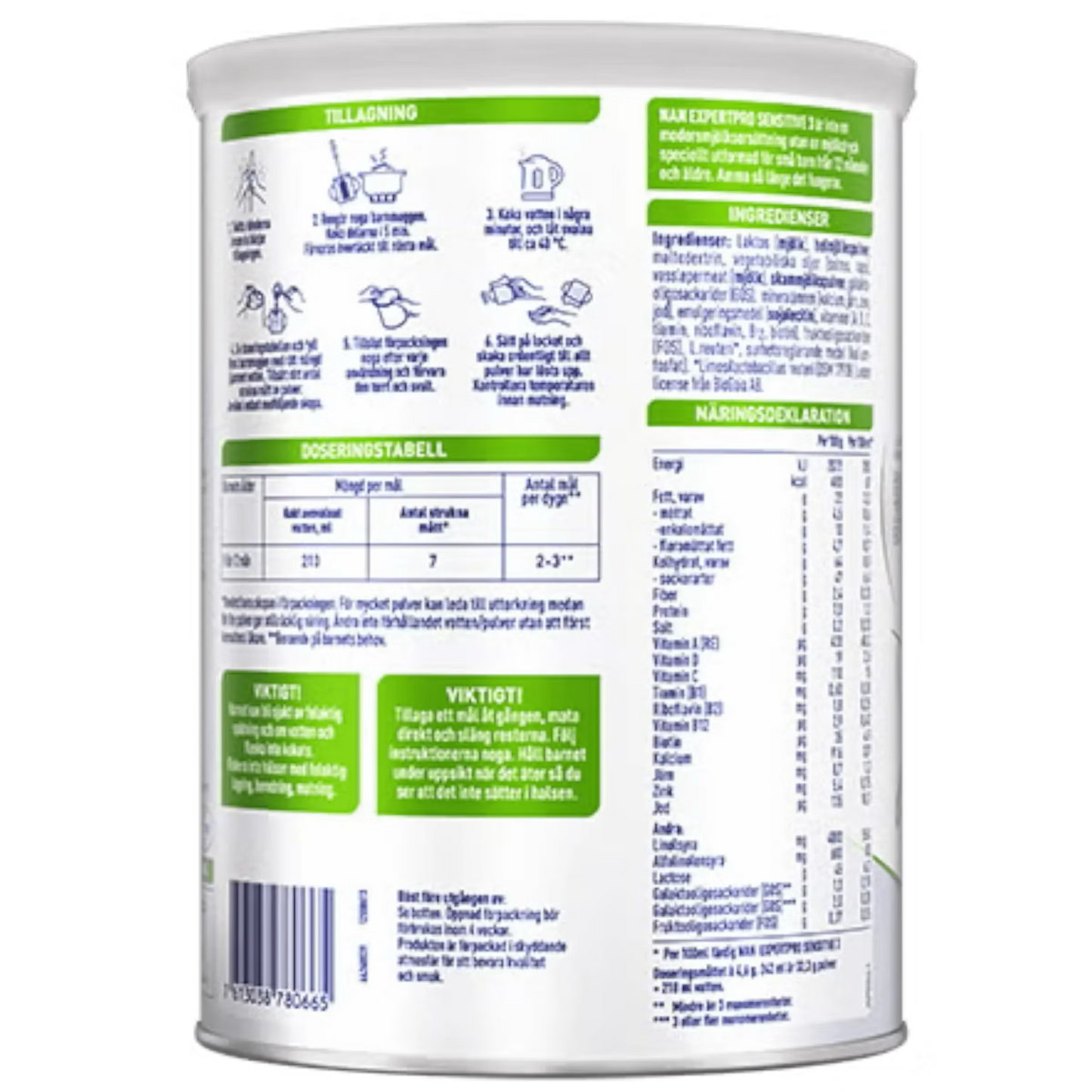 Nestlé NAN ExpertPRO 3 SENSITIVE (800g x 6) SWEDEN +12 Months