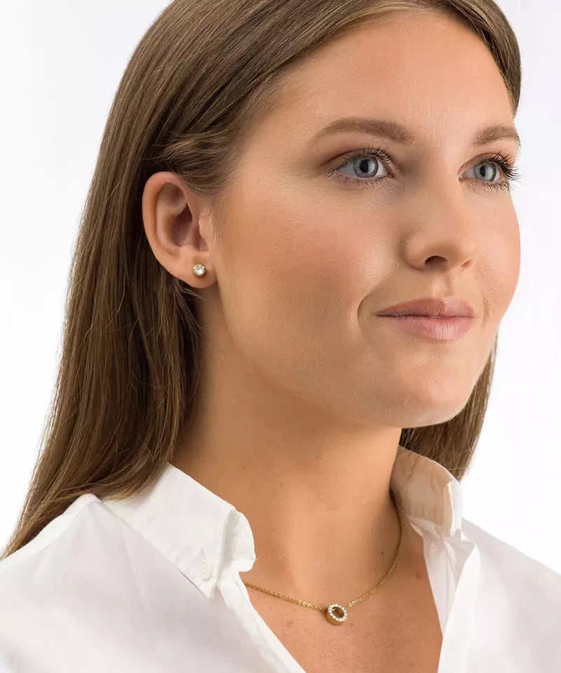 High Quality Stainless (316L) Brilliance Puck Hollow Gold Necklace 40-45cm