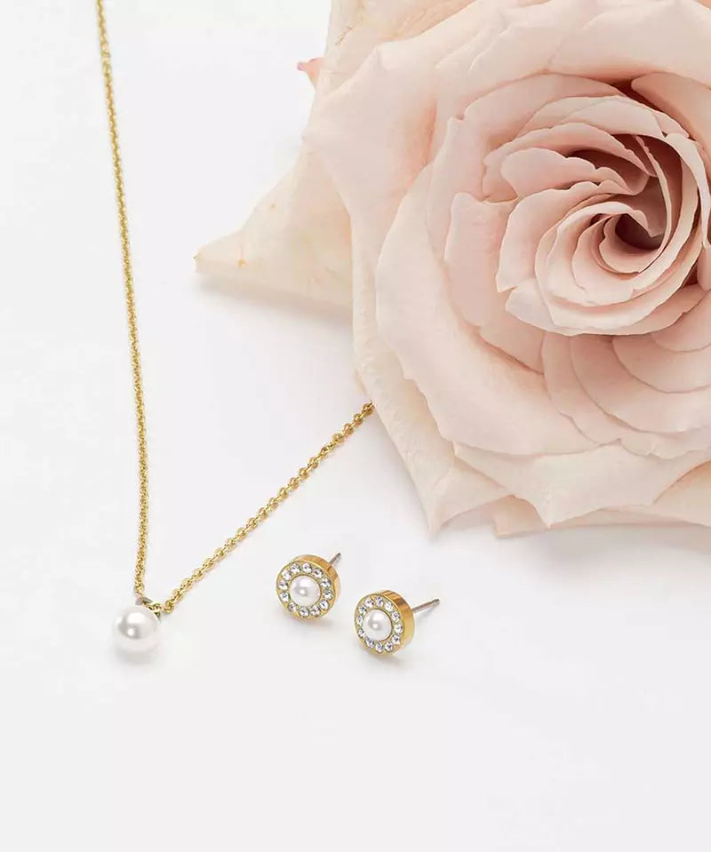 High Quality Stainless (316L) Pearl Gold Necklace 40-45cm