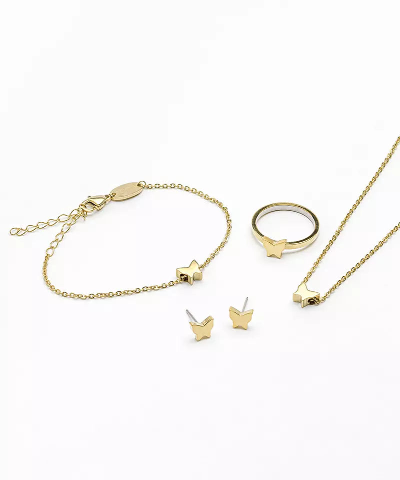 High Quality Stainless (316L) Butterfly Gold Bracelet 14-19cm